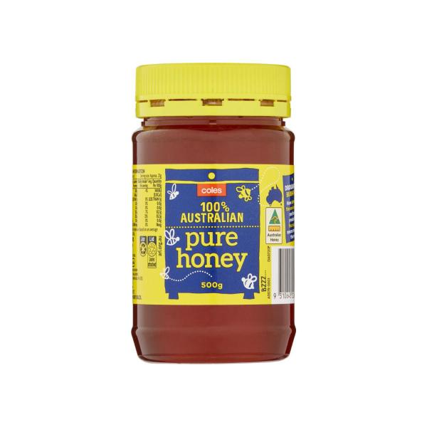 COLES PURE AUSTRALIAN HONEY JAR 500G