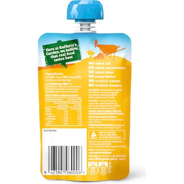 Rafferty's Garden Banana Pear & Mango Baby Food Puree Pouch 4+ Months 120g