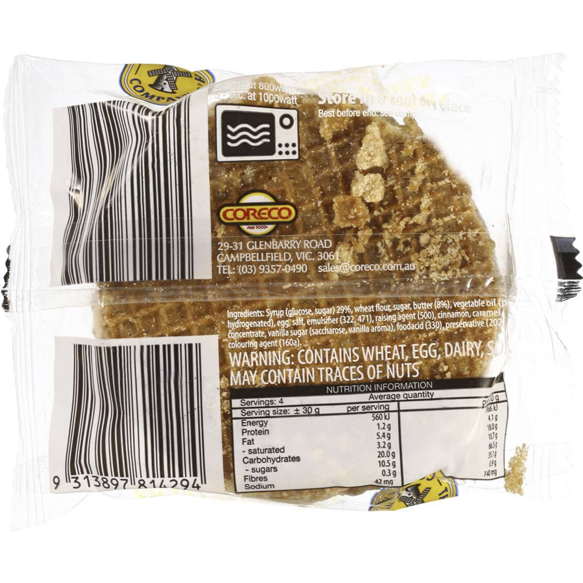 The Dutch Company Confectionary 4 Syrup Wafers 125g