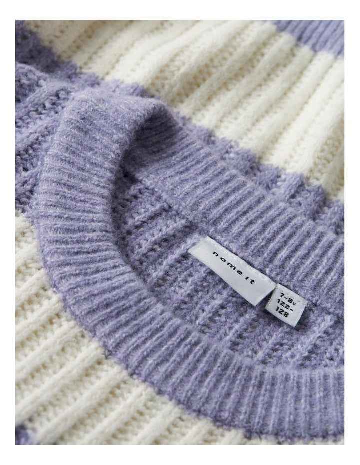 Totina Striped Knit Pullover in Lavender