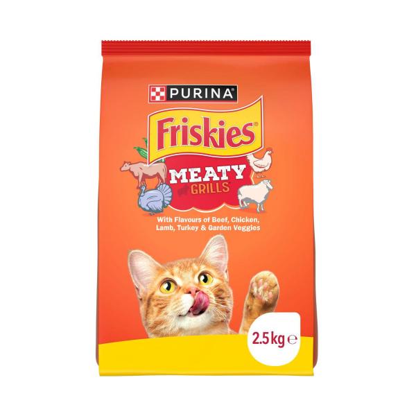 FRISKIES ADULT MEATY GRILLS DRY CAT FOOD 2.5KG