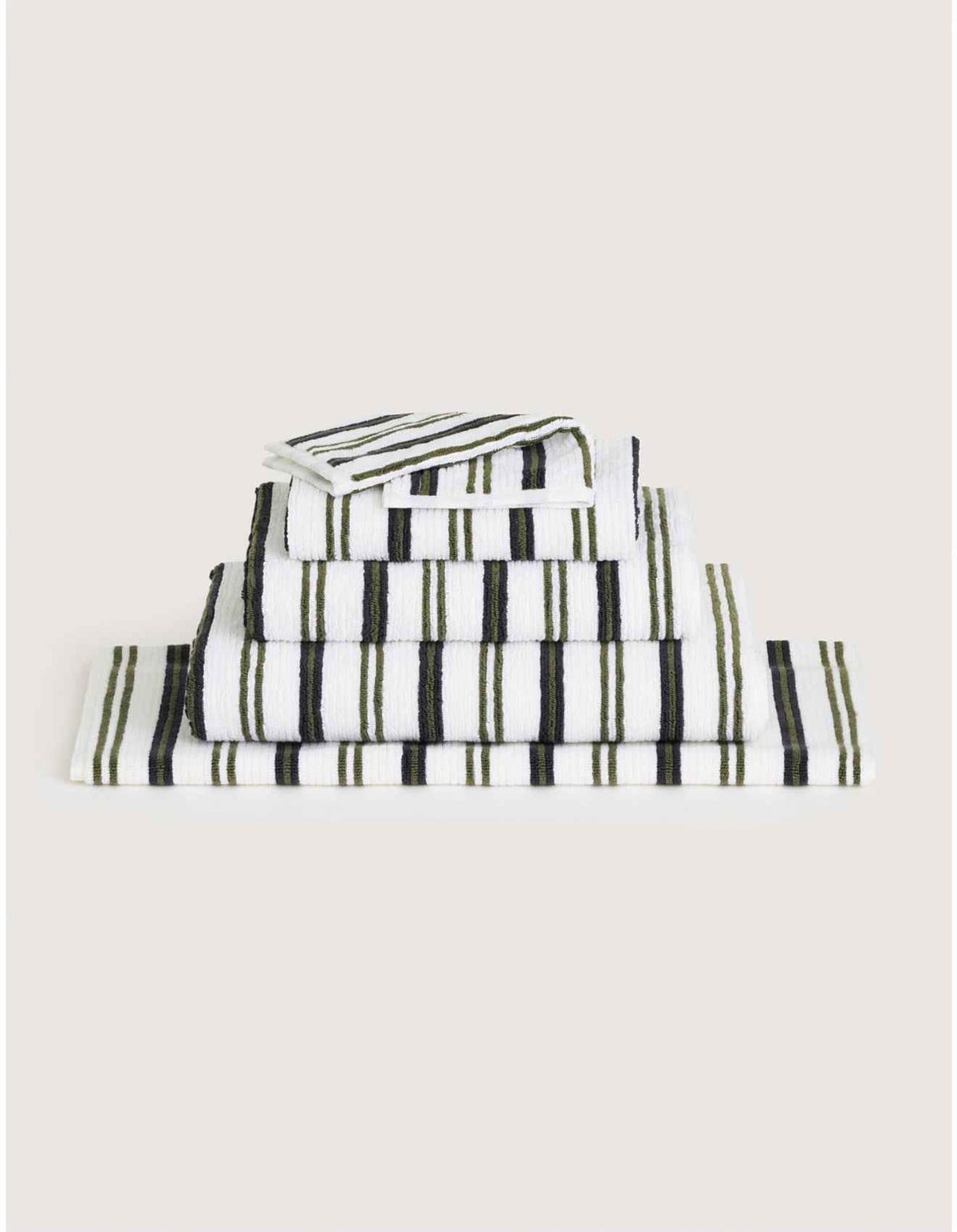 LIVING TEXTURES STRIPE BATH SHEET IN JUNGLE