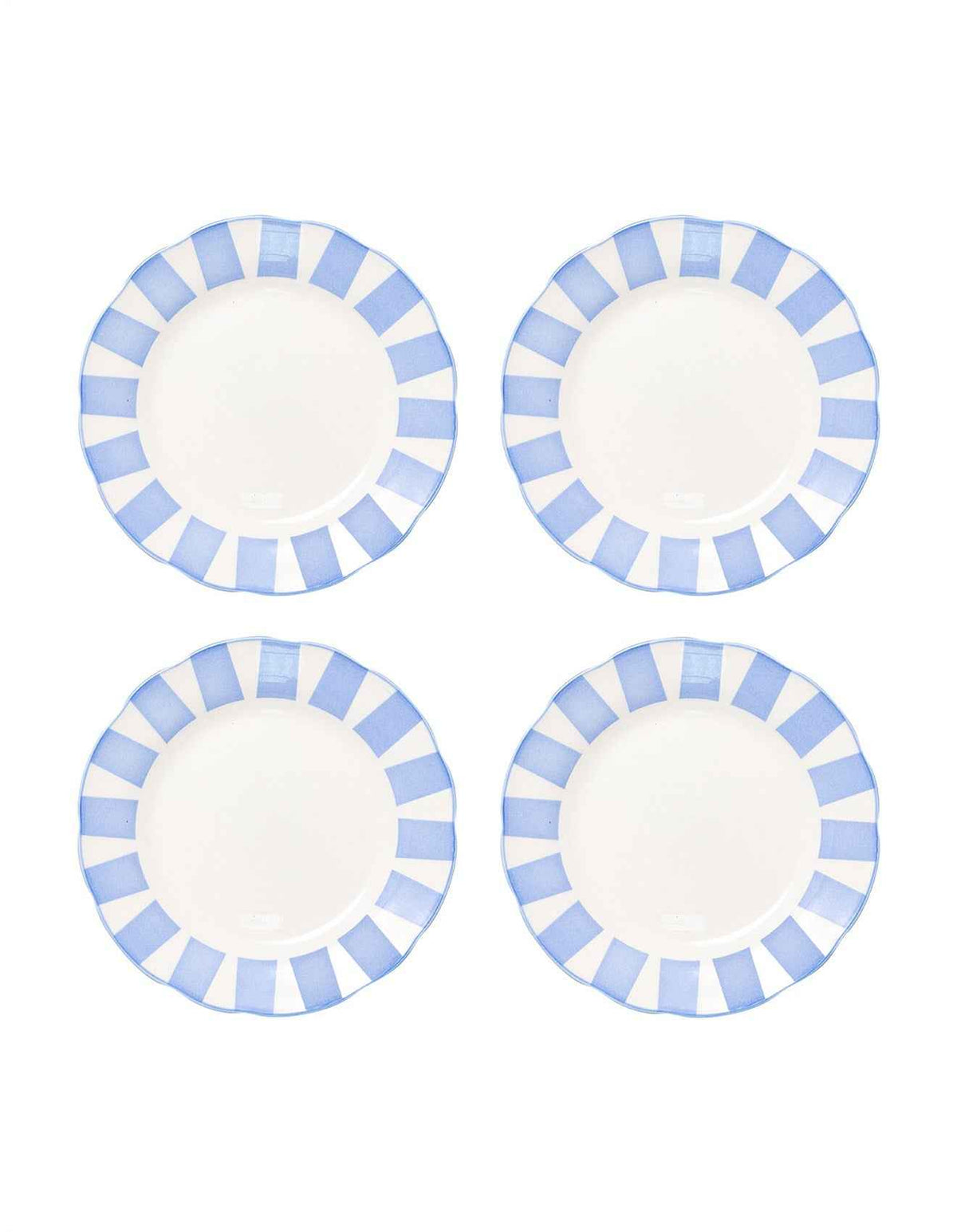 Emery 26.5cm Set of 4 Porcelain Dinner Plates Sky Stripe