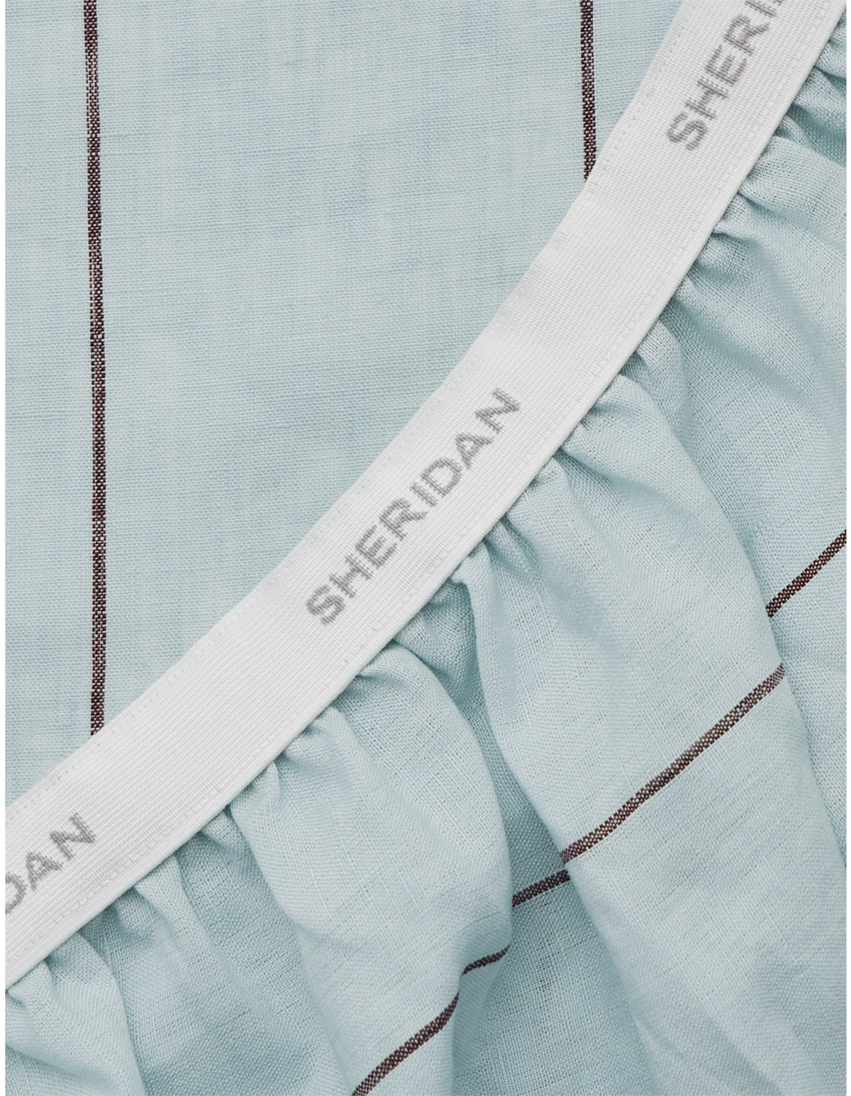 ABBOTSON STRIPE KING FITTED SHEET IN ICE