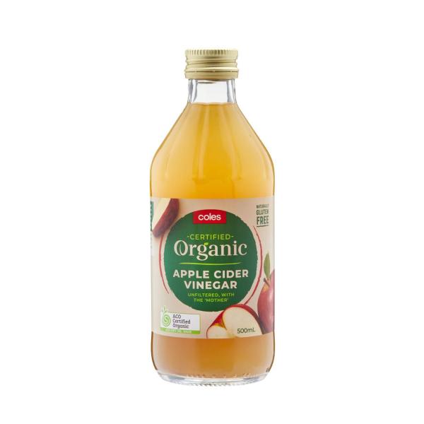 COLES ORGANIC APPLE CIDER VINEGAR 500ML