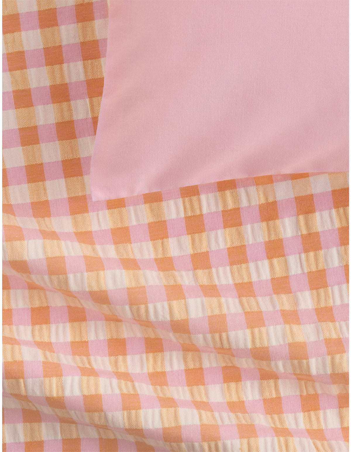 ROMI CHECK EUROPEAN PILLOWCASE IN ORANGE SORBET