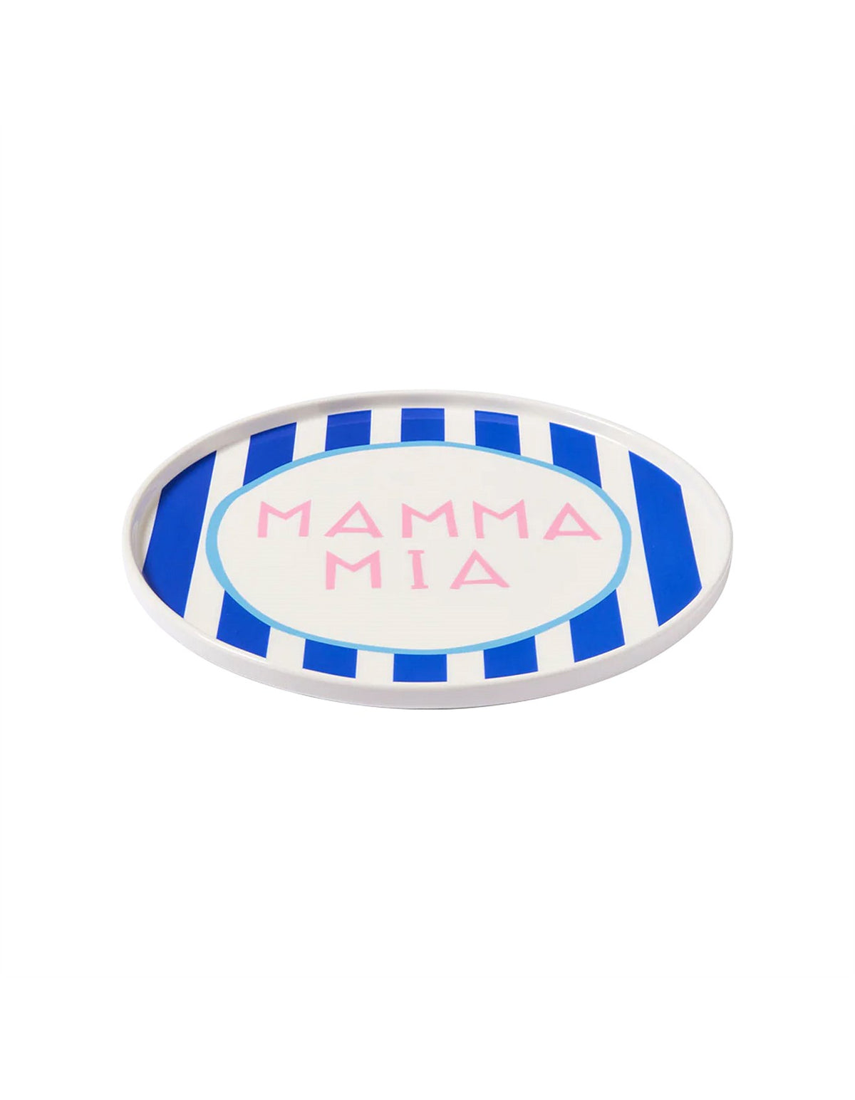 Mamma Mia 25cm New Bone China Dinner Plate Blue Stripe