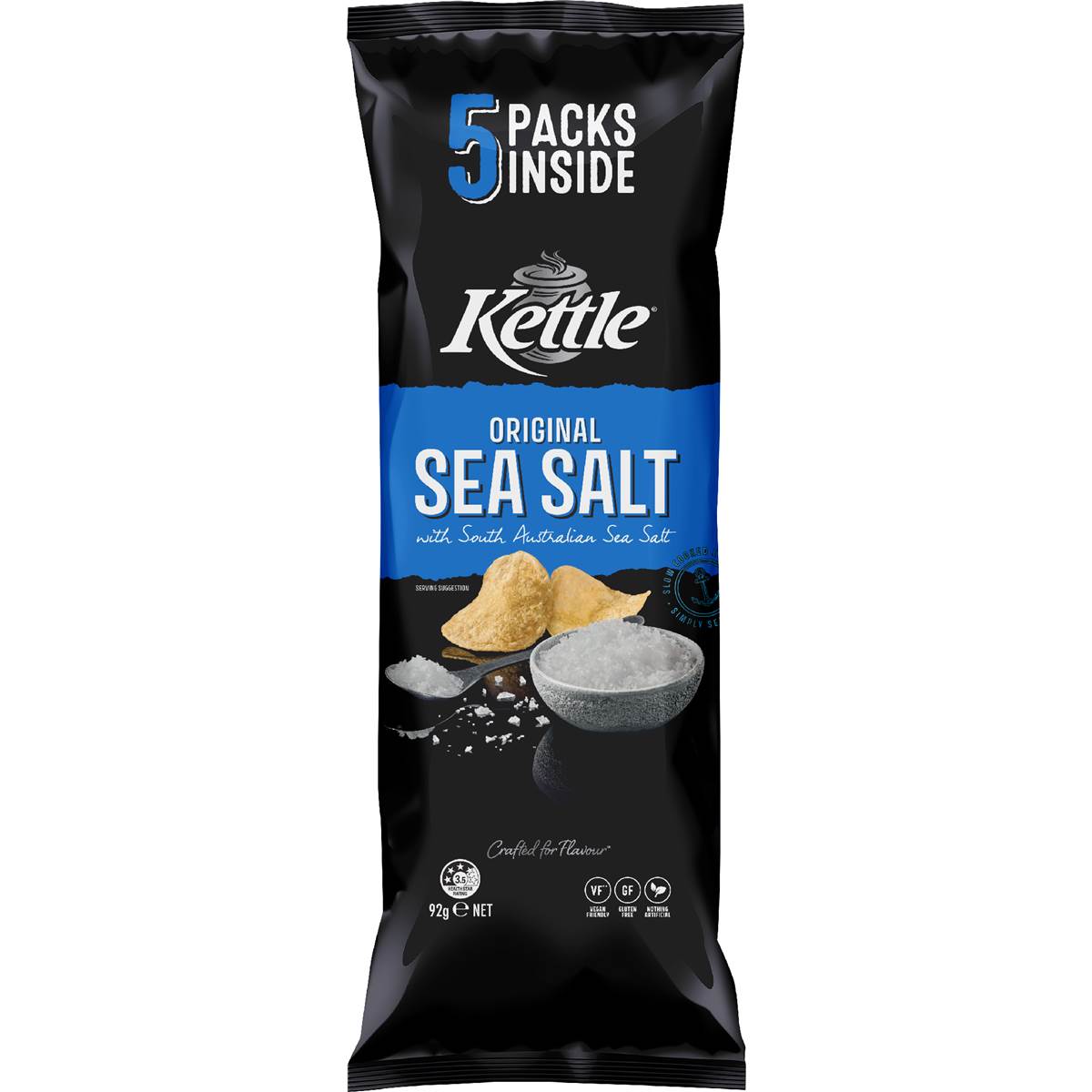 Kettle Sea Salt Potato Chips Multipack School Snacks 5 pack