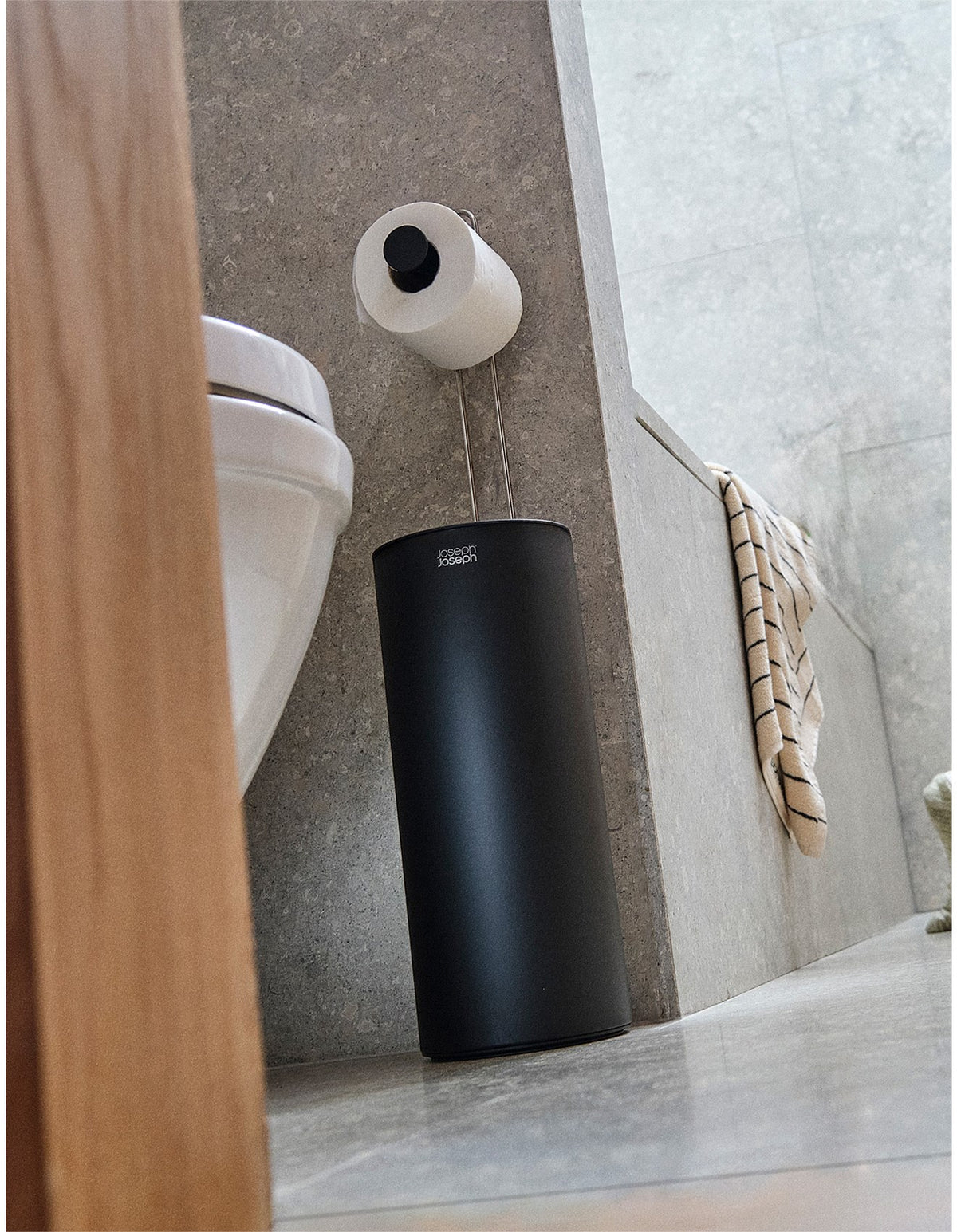 EasyStore 15cm Concealed Toilet Roll Holder Matt Black