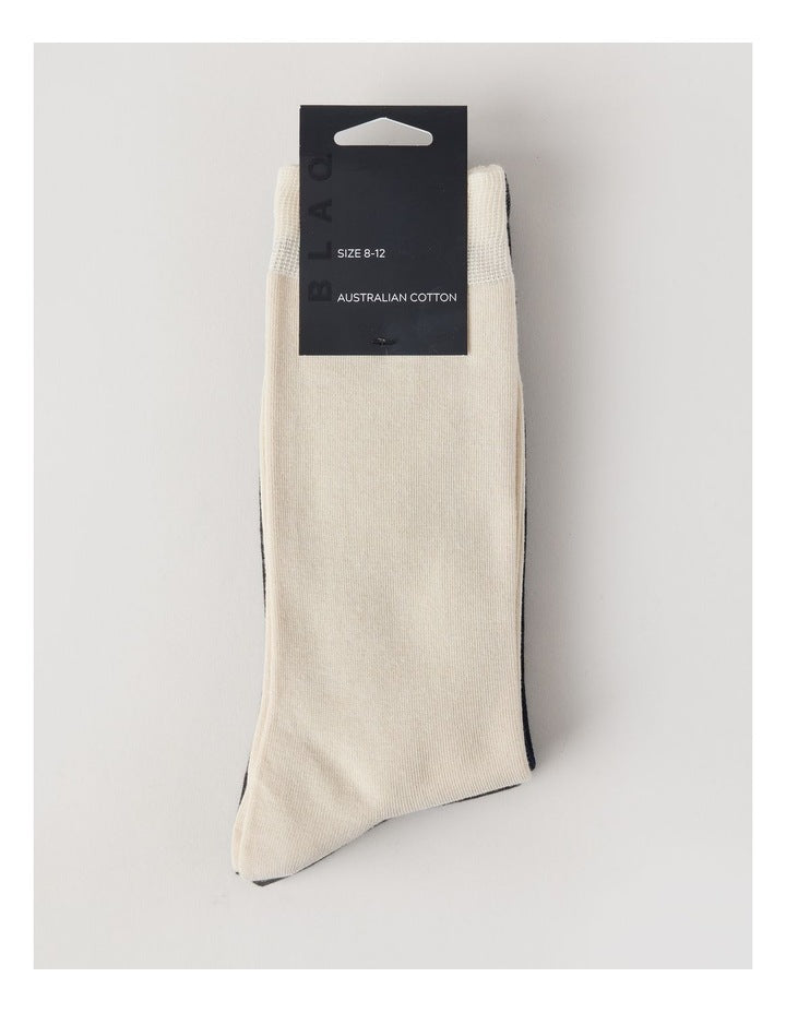 3 Pack Australian Cotton Plain Socks in Pumice, Navy, & Charcoal