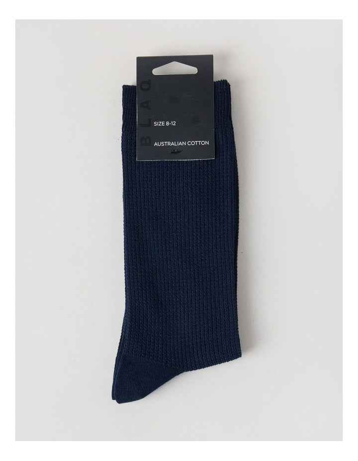Australian Cotton Waffle Socks in Navy