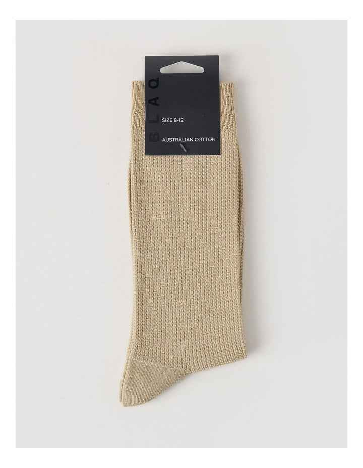 Australian Cotton Waffle Socks in Soft Sand