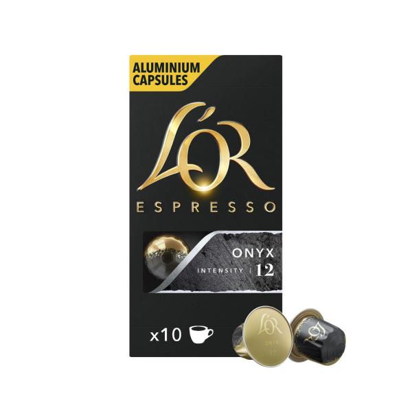 L'OR ESPRESSO ONYX INTENSITY 12 COFFEE CAPSULES NESPRESSO* COMPATIBLE:.:10 PACK
