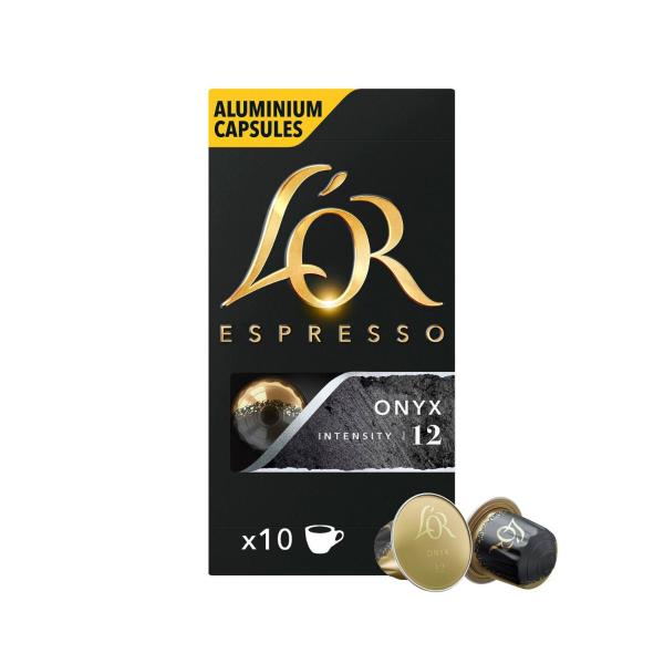L'OR ESPRESSO ONYX INTENSITY 12 COFFEE CAPSULES NESPRESSO* COMPATIBLE:.:10 PACK
