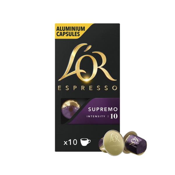 L'OR ESPRESSO SUPREMO INTENSITY 10 COFFEE CAPSULES NESPRESSO* COMPATIBLE 52G:.:10 PACK