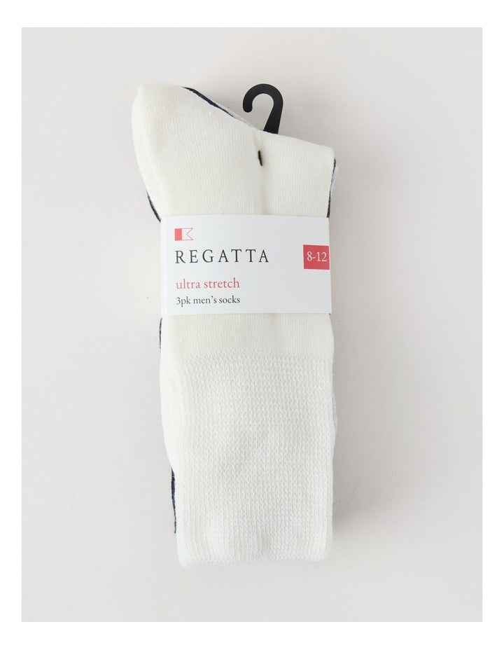 3 Pack Loose Top Crew Sports Socks in Ivory, Navy, and Grey