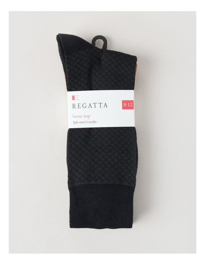 3 Pack Texture Soft Top Socks