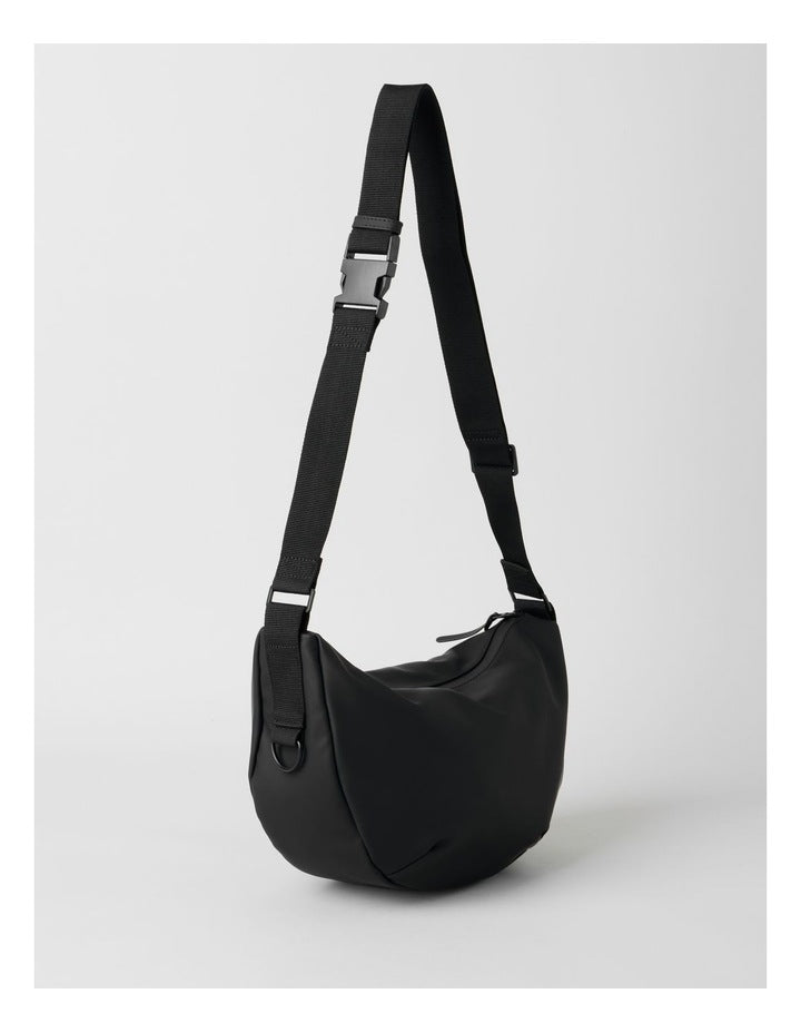 Rubberised Crossbody Bag in Black