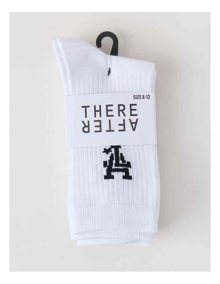 3 Pack Crew Logo Socks in White