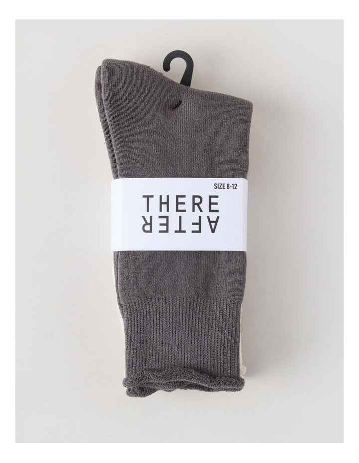 2 Pack Cotton Terry Socks in Warm Grey and Moonbeam