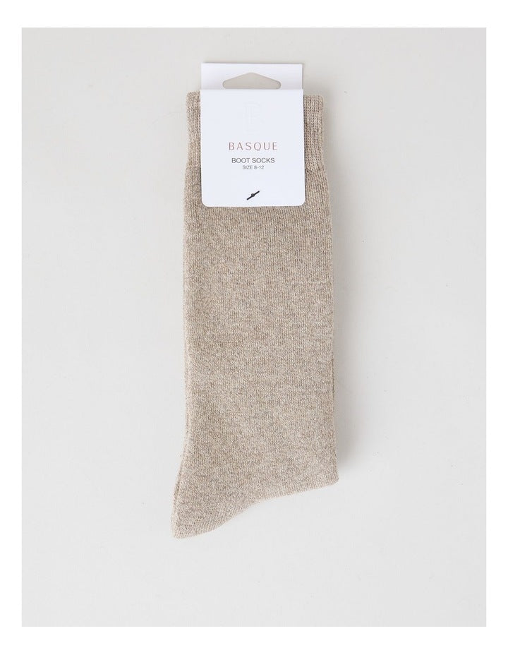 Full Terry Bamboo Boot Socks in Oatmeal
