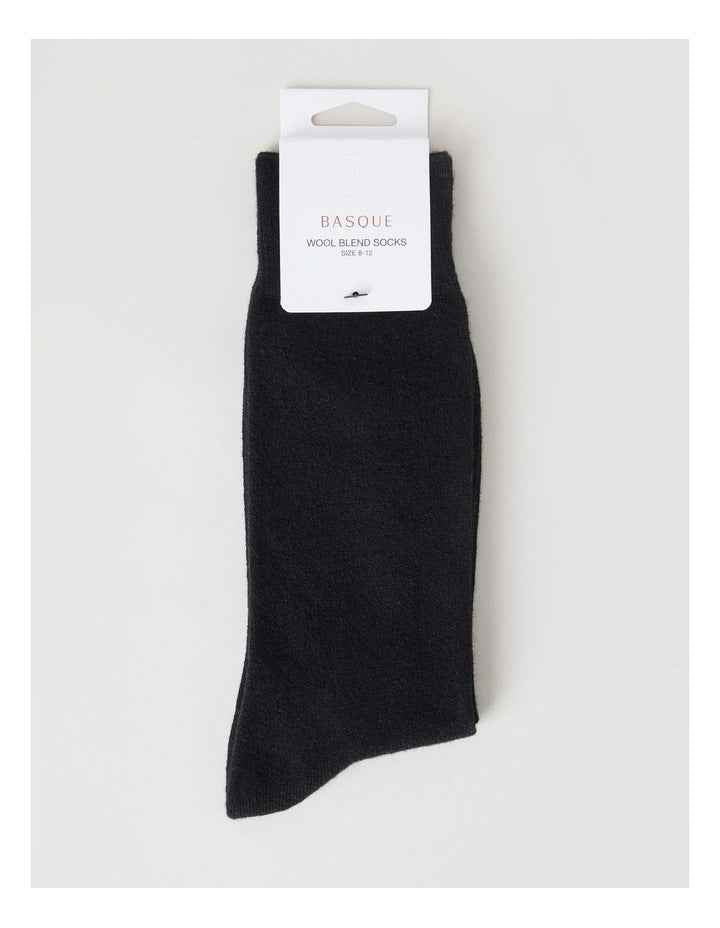 Merino Wool Blend Socks in Black