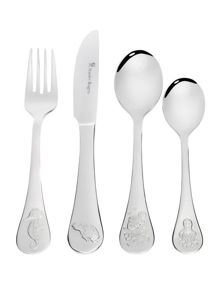Childrens Sea 4 Pieces Set in Silver