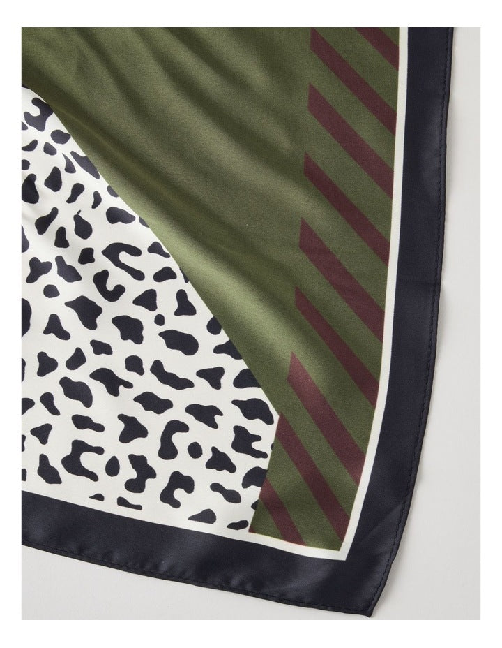 Spliced Neckerchief Scarf in Khaki
