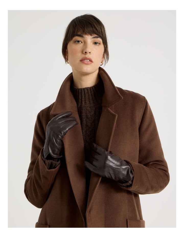 Leather Gloves in Chocolate
