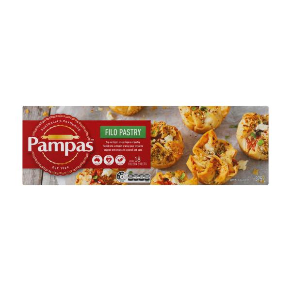 PAMPAS FROZEN FILO PASTRY 18 SHEETS 375G