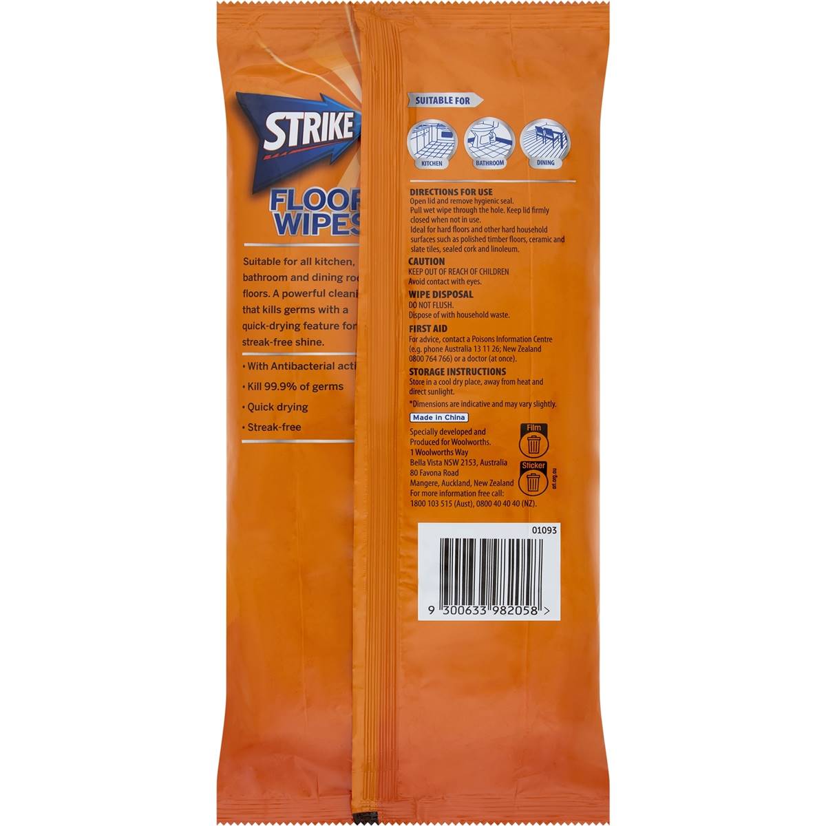 Strike Floor Wipes 20 Pack