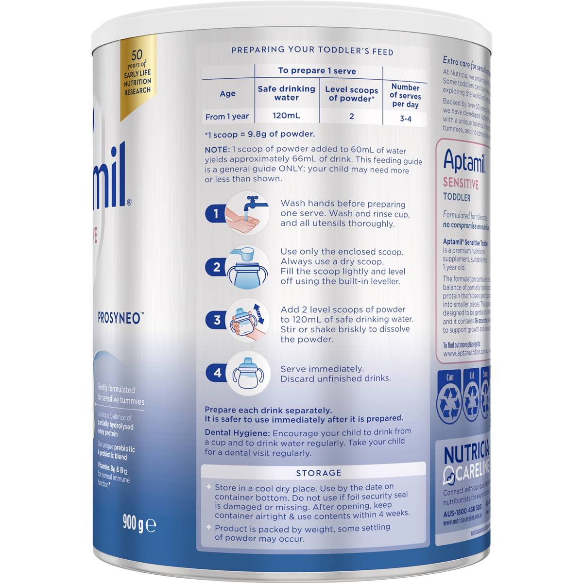 Aptamil Sensitive Premium Toddler Formula From 12+ Months 900g