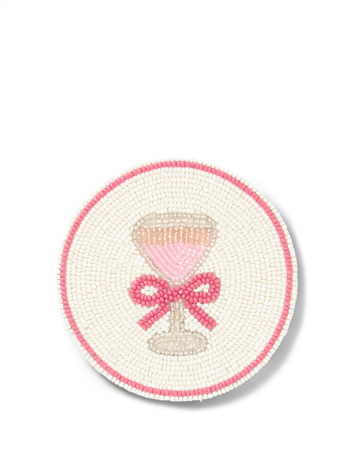 10CM IVORY BEADED COCKTAIL COASTERS ASSORTED DESIGN SET OF 4