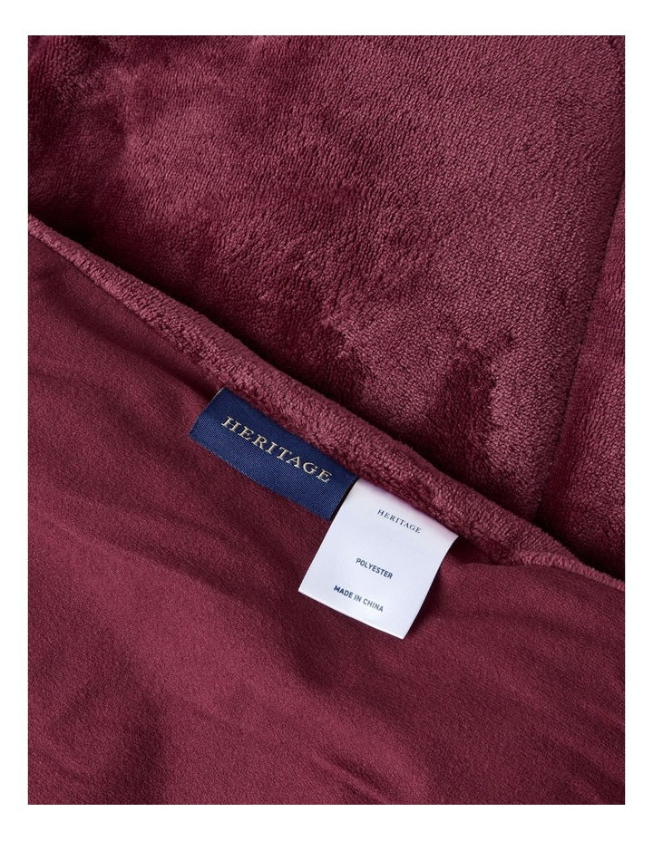 Quilted Plush Blanket in Burgundy