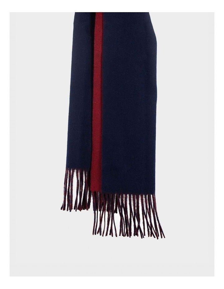 Reversible Wool Scarf Winter Accessory Navy/Red
