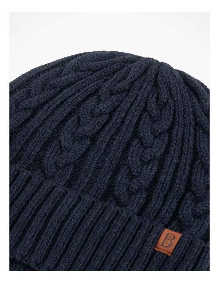Cable Knit Beanie Winter Accessory Navy