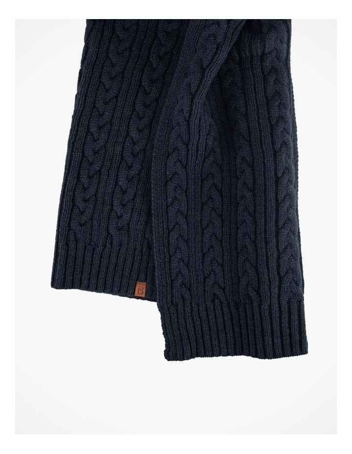 Cable Knit Scarf Winter Accessory Navy