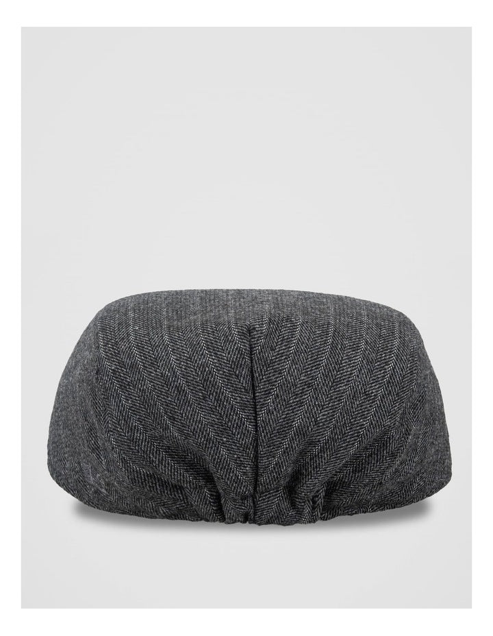Herringbone Plaid Driving Cap Hat Charcoal