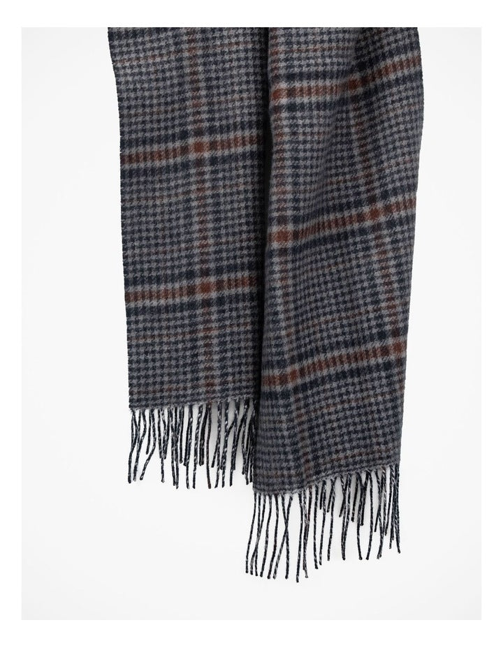 Check Houdstooth Scarf Winter Accessory Brown