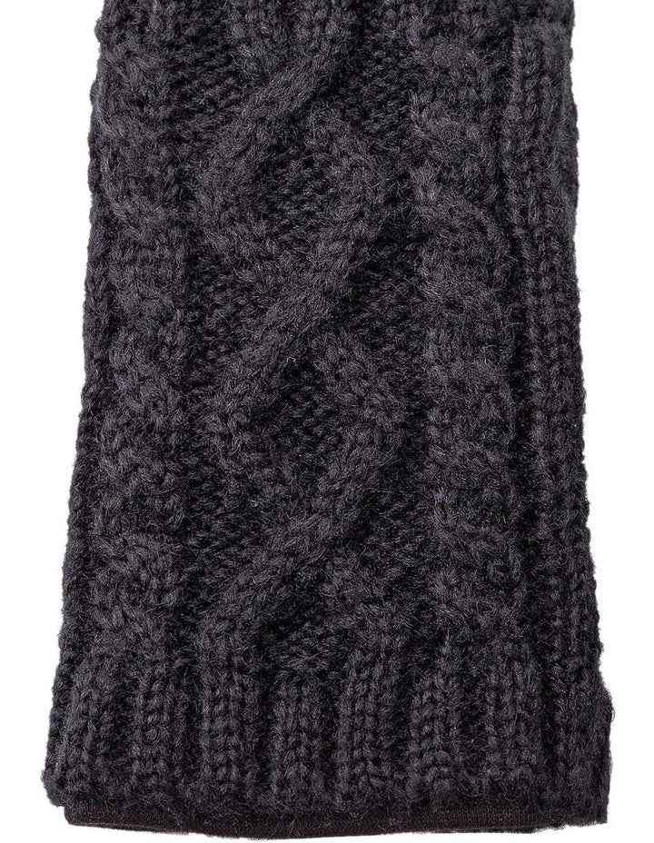 Ponte And Fingerless Knit Gloves in Black