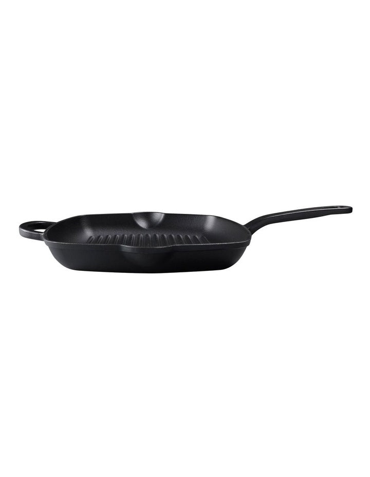 Cast Iron Grill Pan 27.5cm in Black
