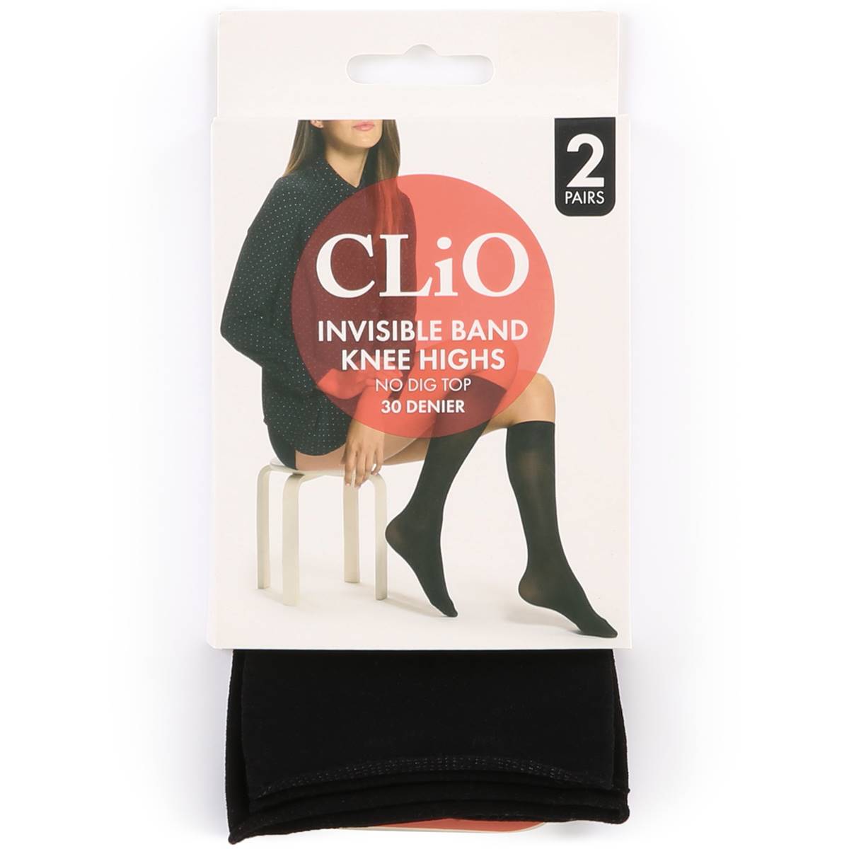 Clio Invisible Band Knee High Black One Size Each