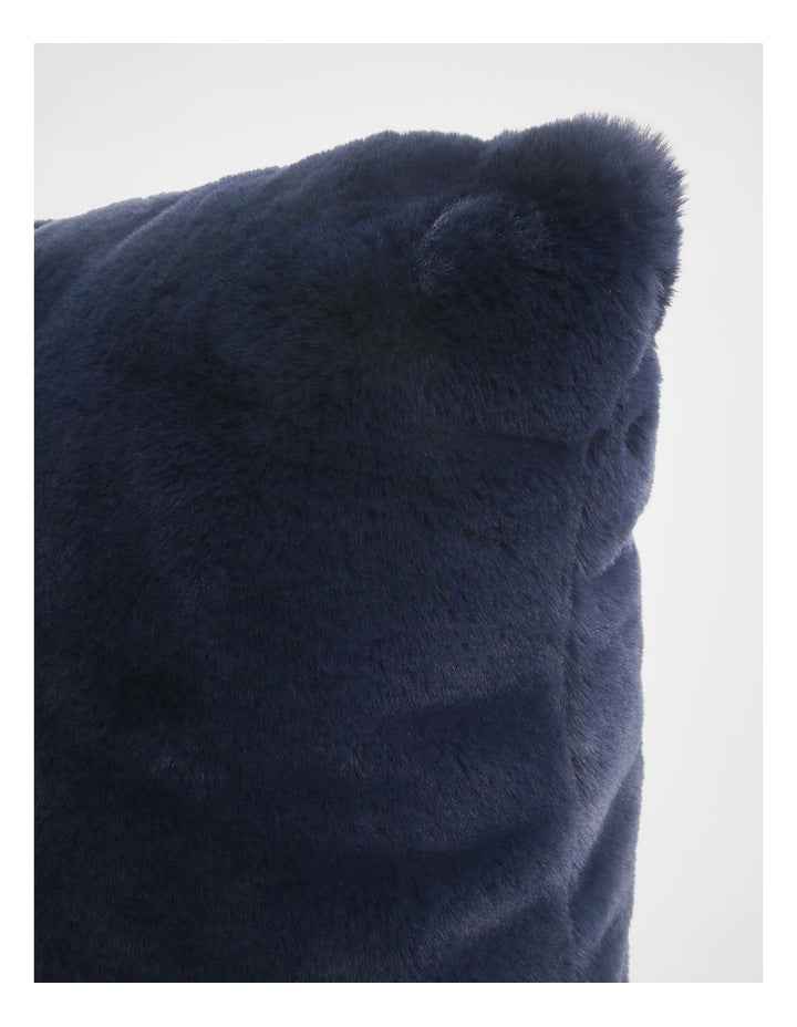Amelie Faux Fur Cushion in Dark Blue