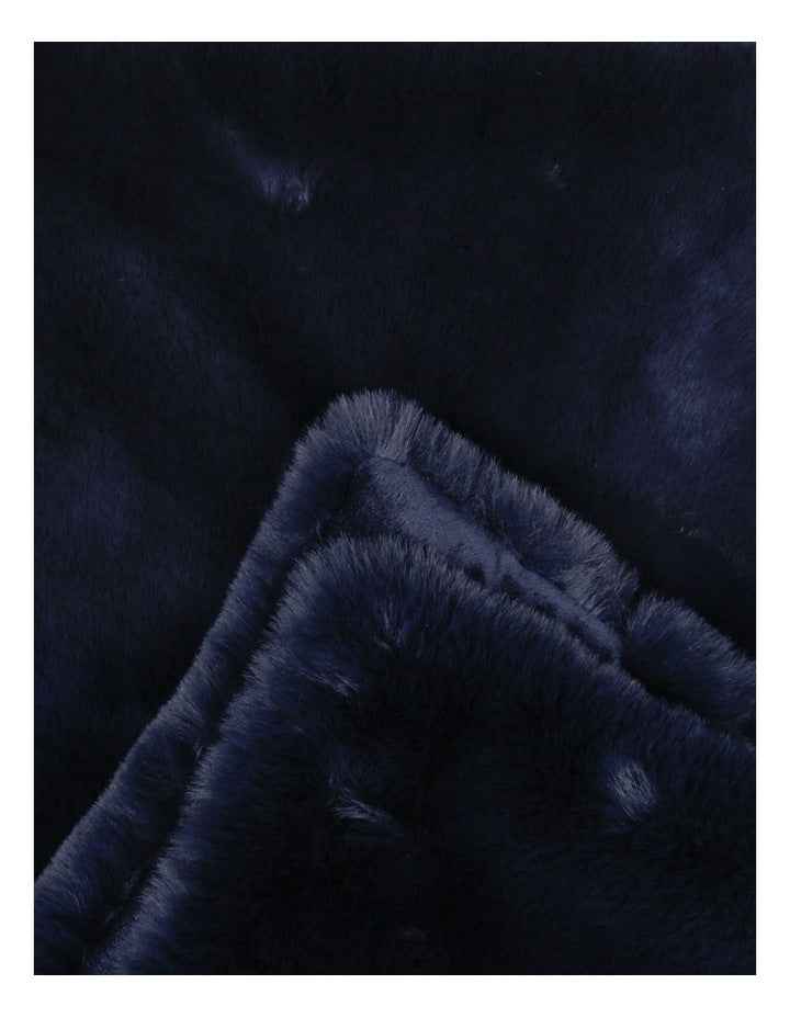 Amelie Faux Fur Throw in Dark Blue