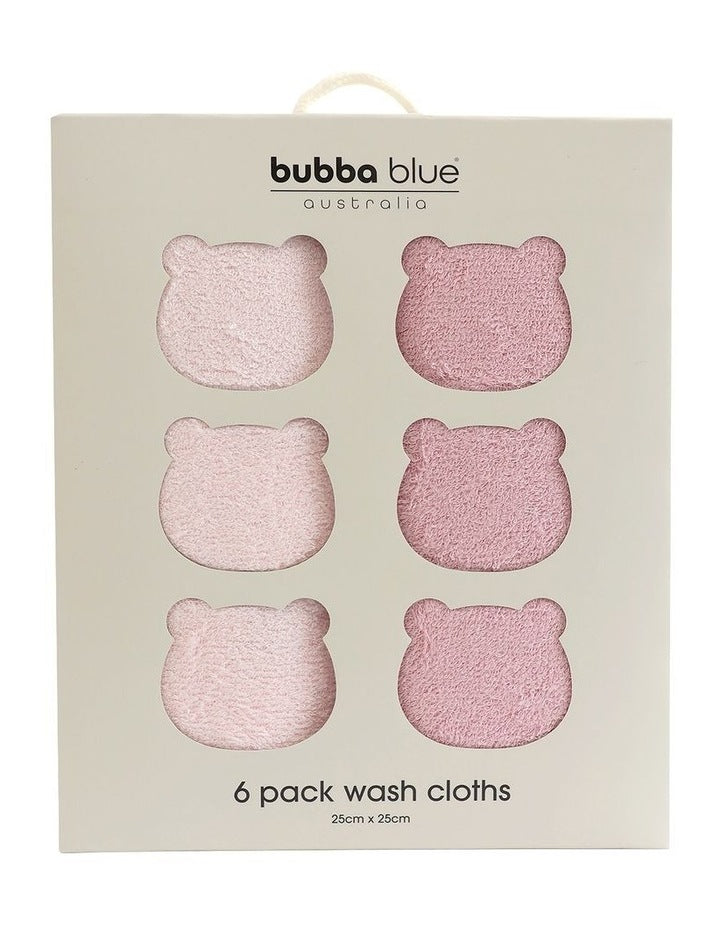 Soft Cotton Face Washers - 6 Pack