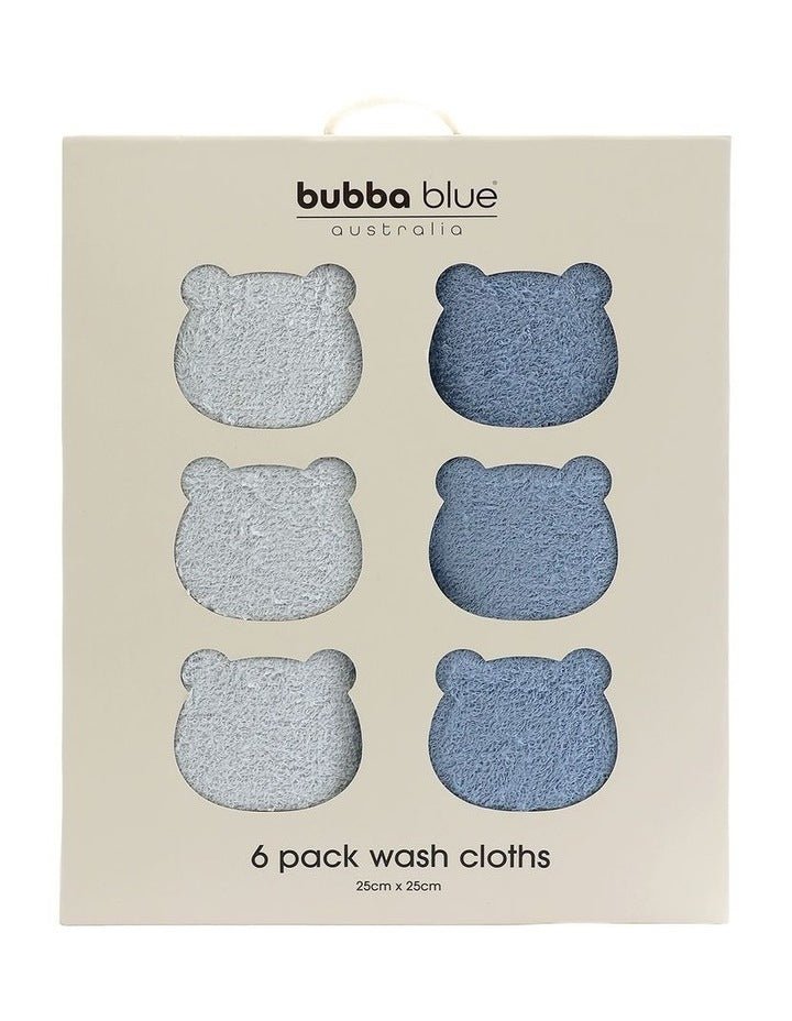 Soft Cotton Face Washers - 6 Pack