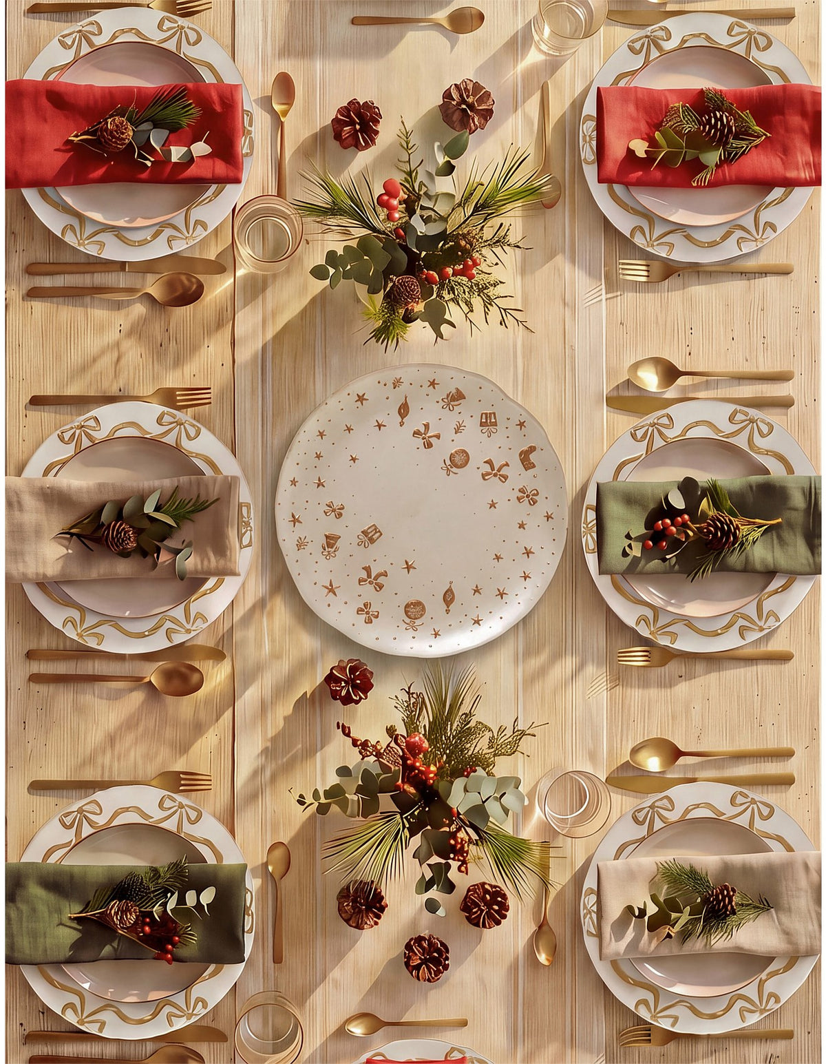 28cm Golden Christmas Turkish Glass Platter