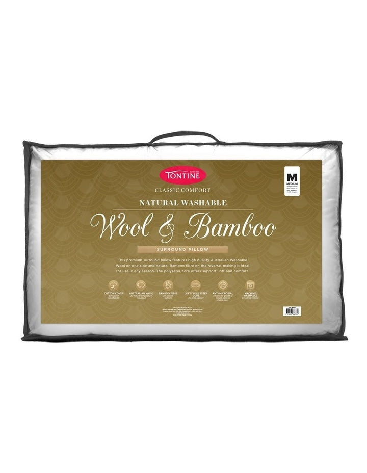 Wool And Bamboo Pillow in White