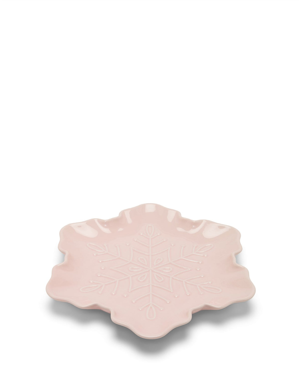 25CM Sugarplum Pink Snowflake Platter