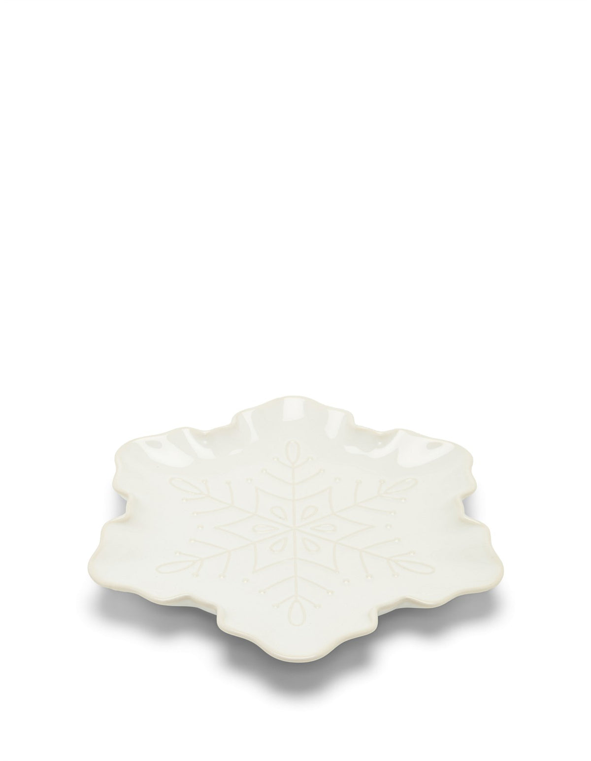 25CM Sugarplum White Snowflake Platter